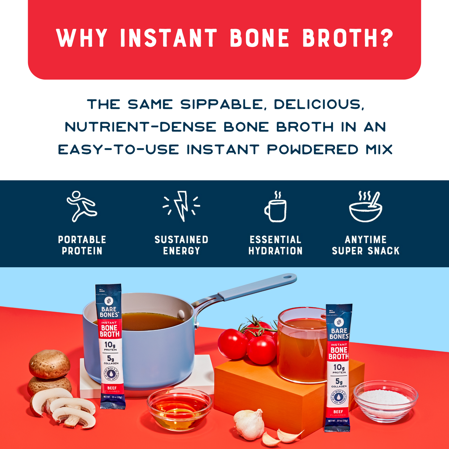 Instant Beef Bone Broth 16ct Beef